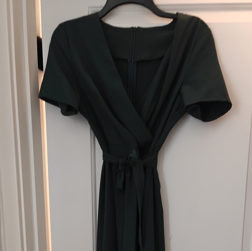 Green wrap dress